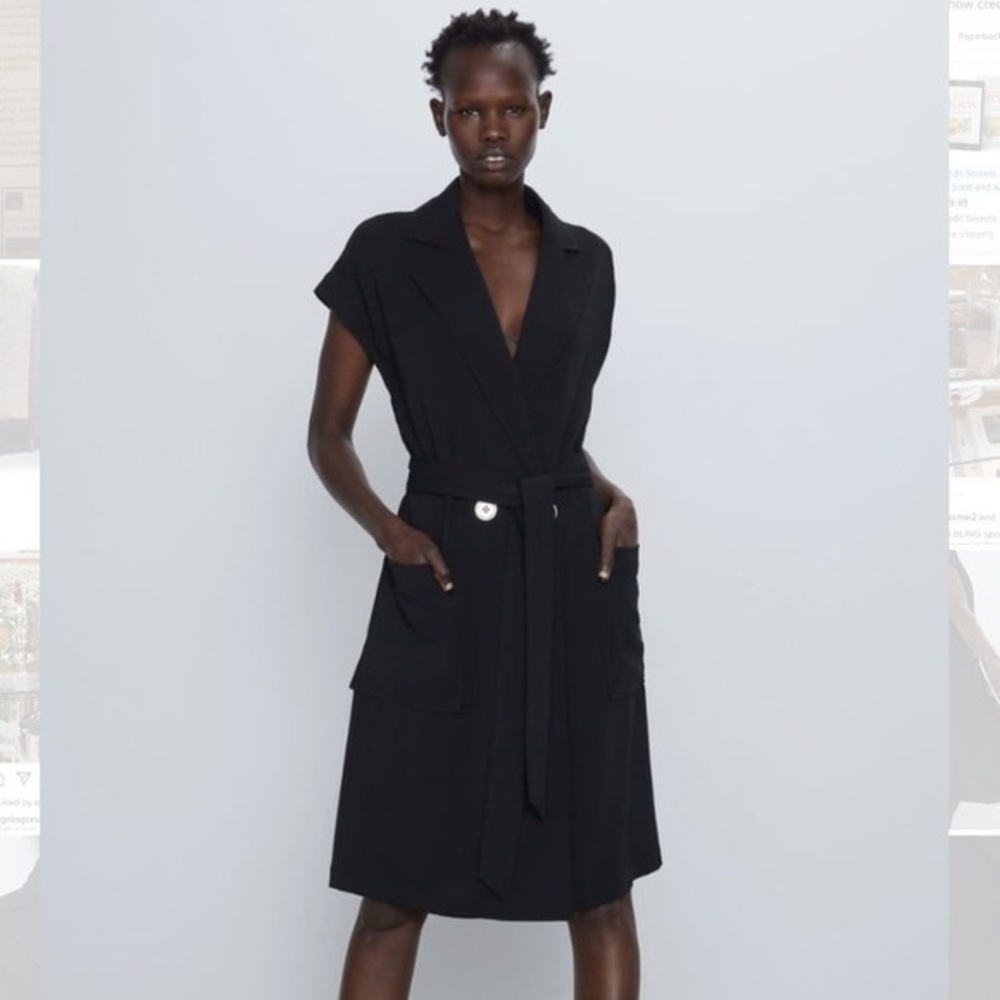 Belted Wrap Sleeveless Dress • Zara